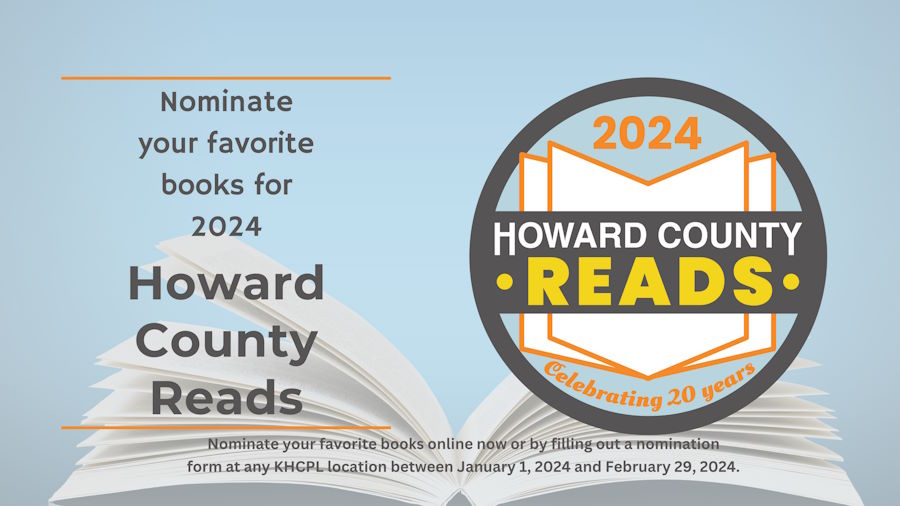 Howard County Reads 2024 Logo on a light blue background