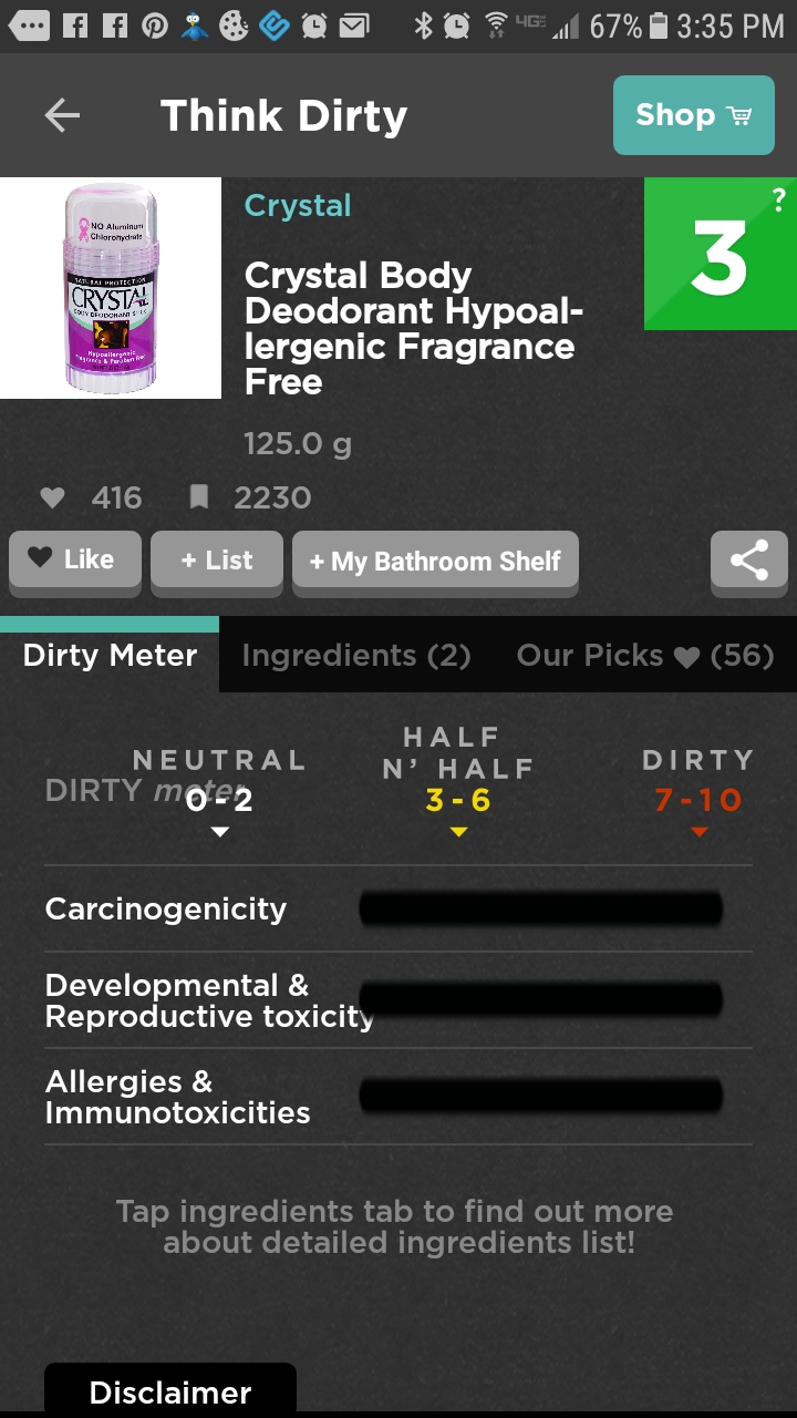 Screenshot of Think dirty App